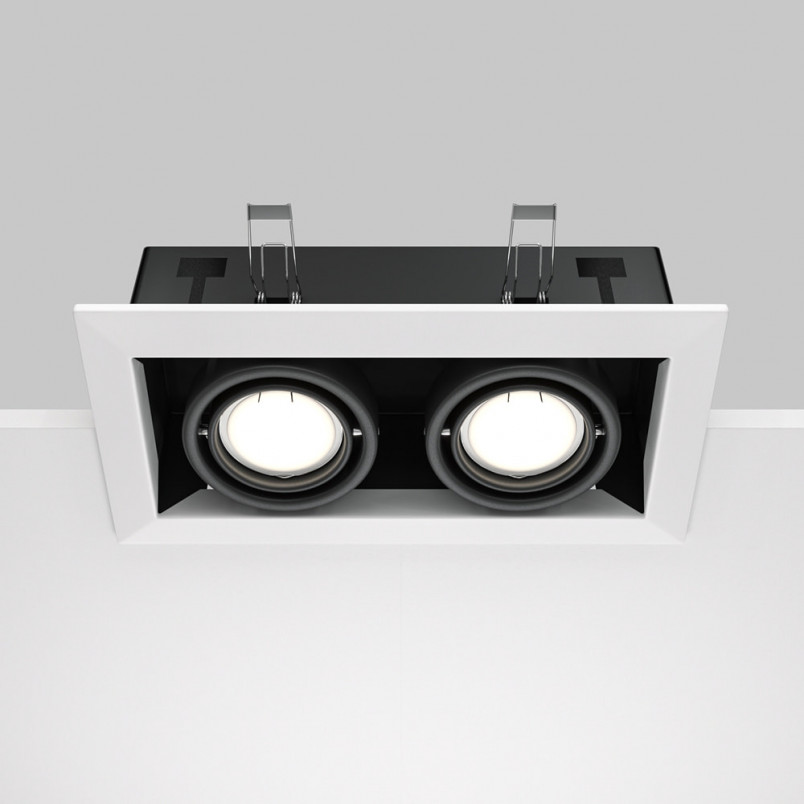 Lampa spot podtynkowa Metal Modern II 24,5x12,6cm biało-czarna Maytoni