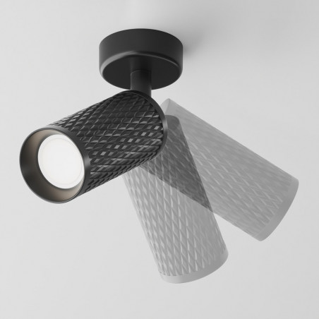 Reflektor sufitowy dekoracyjnym kloszem Focus Design czarny Maytoni