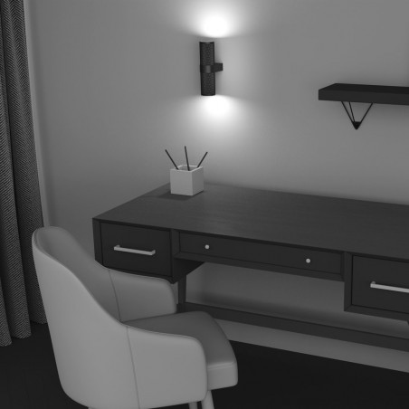 Kinkiet góra-dół z dekoracyjnym kloszem Focus Design czarny Maytoni