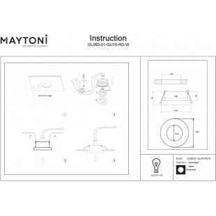 Lampa podtynkowa spot do łazienki Stark 8,4cm biała Maytoni
