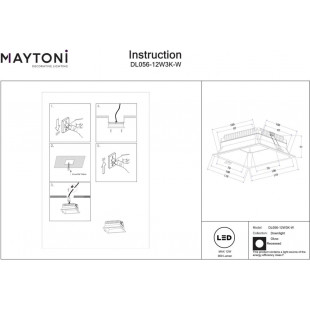 Lampa podtynkowa do łazienki Okno LED 3000K 11x11cm biała Maytoni