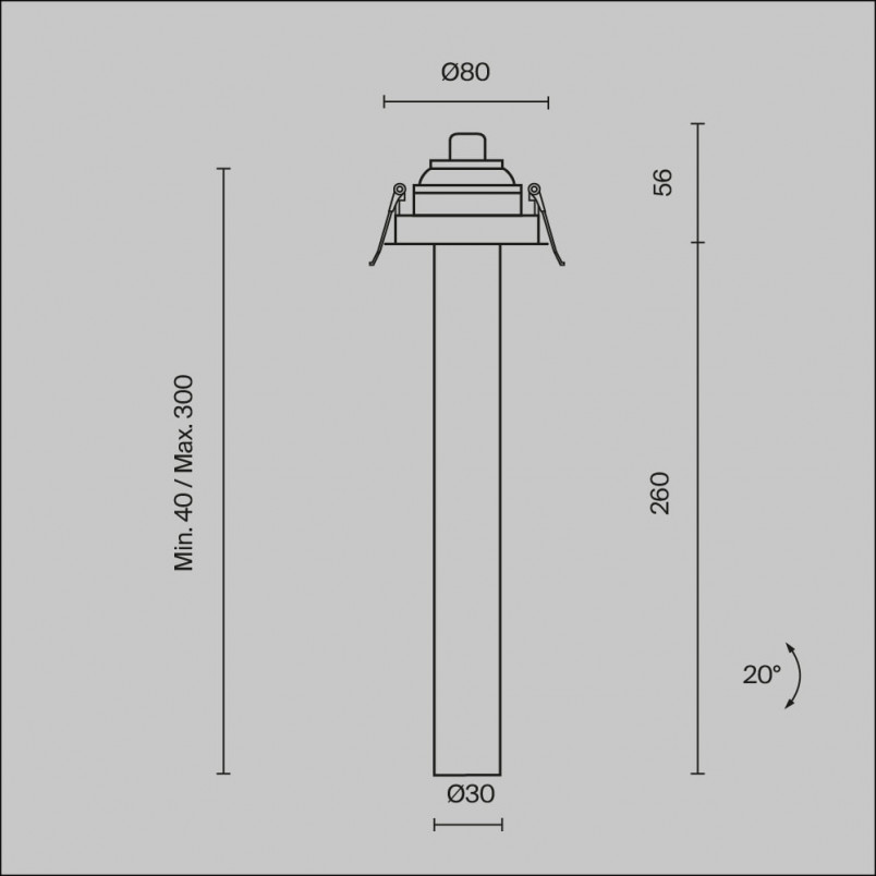 Reflektor podtynkowy Focus T LED 3000K 3cm H31,6cm biały Maytoni