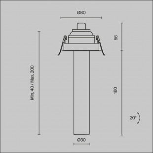 Reflektor podtynkowy Focus T LED 3000K 3cm H21,6cm biały Maytoni