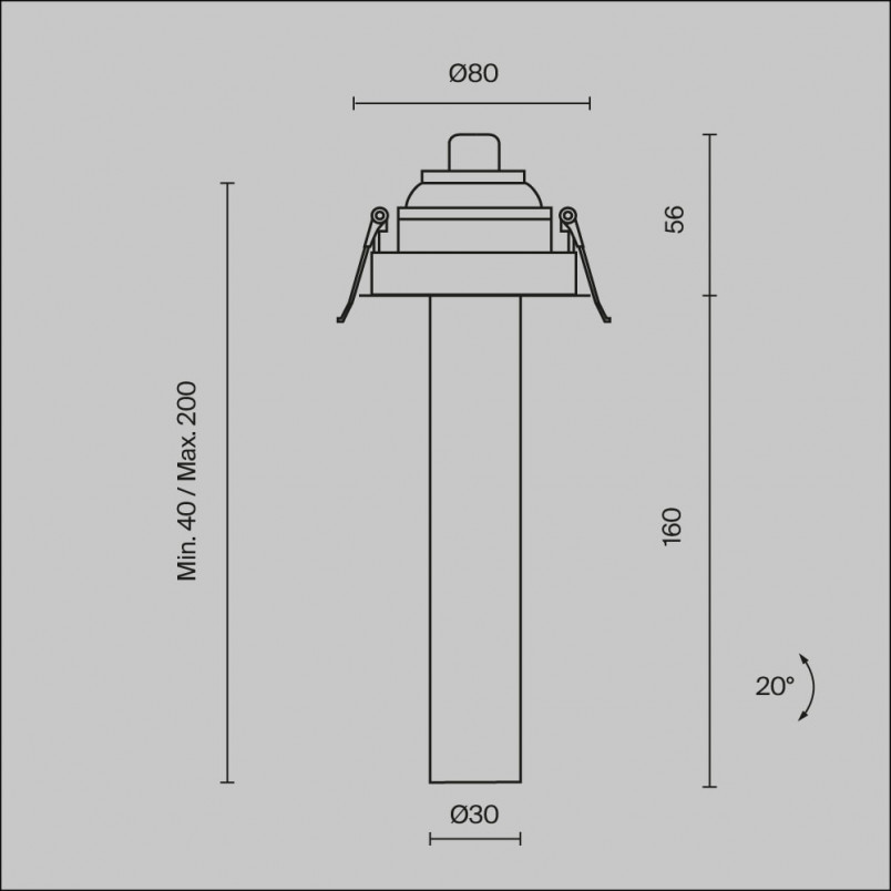 Reflektor podtynkowy Focus T LED 3000K 3cm H21,6cm biały Maytoni