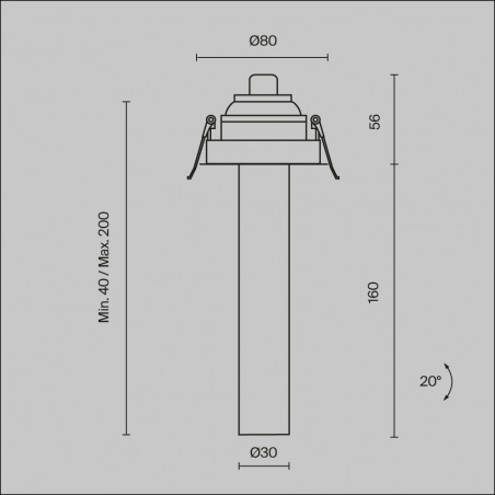 Reflektor podtynkowy Focus T LED 3000K 3cm H21,6cm biały Maytoni