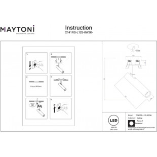 Reflektor sufitowy podtynkowy Focus T LED 3000K 3cm H12,5cm mosiądz Maytoni
