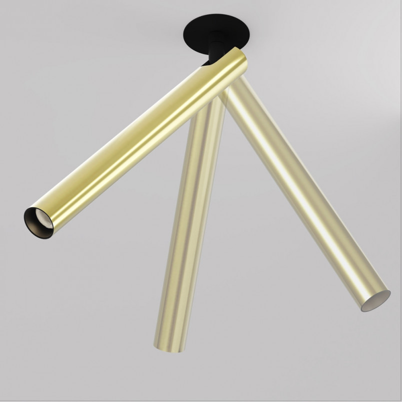 Reflektor sufitowy podtynkowy Focus T LED 3000K 3cm H30cm mosiądz Maytoni