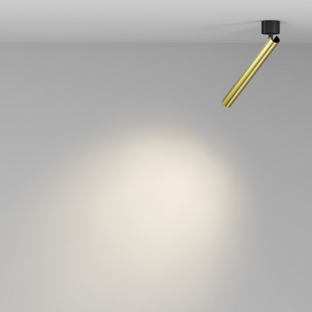 Reflektor sufitowy Focus T LED 3000K 3cm H30cm mosiądz Maytoni