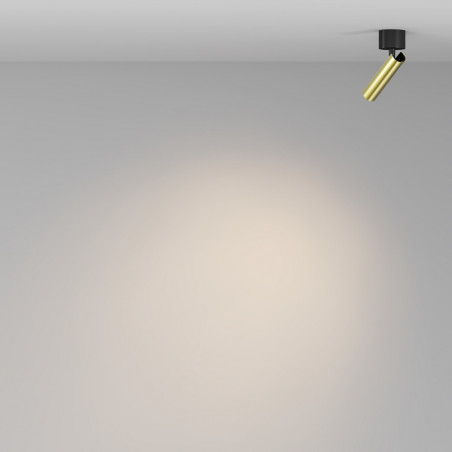 Reflektor sufitowy Focus T LED 3000K 3cm H12,5cm mosiężny Maytoni