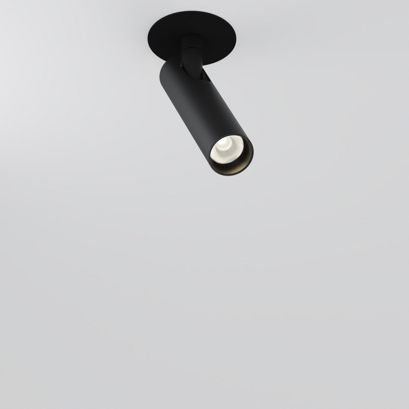 Reflektor sufitowy podtynkowy Focus T LED 3000K 3cm H12,5cm czarny Maytoni