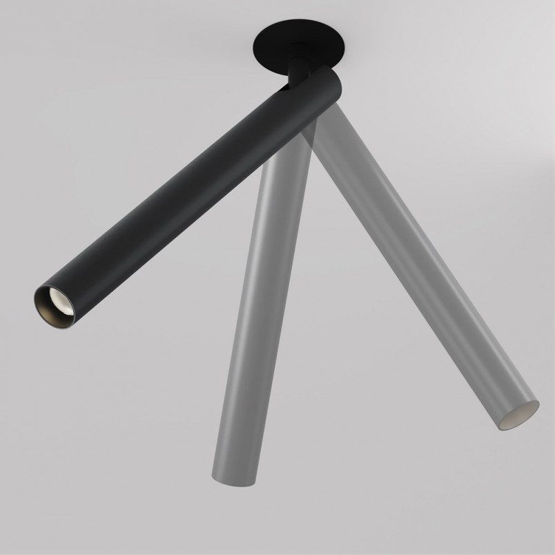 Reflektor sufitowy podtynkowy Focus T LED 3000K 3cm H30cm czarny Maytoni