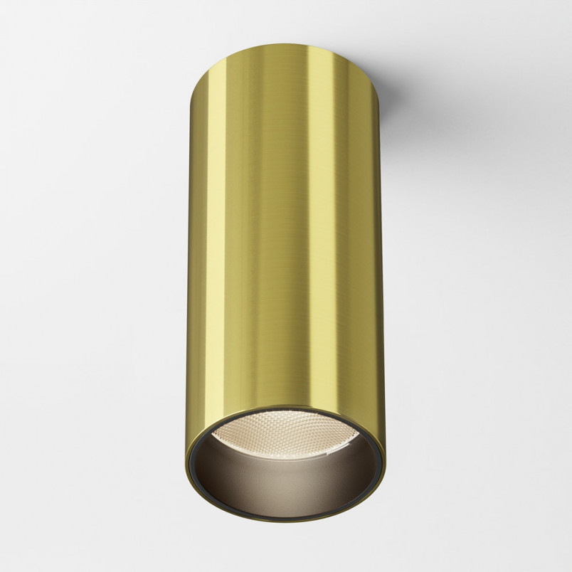 Lampa tuba spot natynkowa Focus LED 3000K 5,2cm mosiężna Maytoni