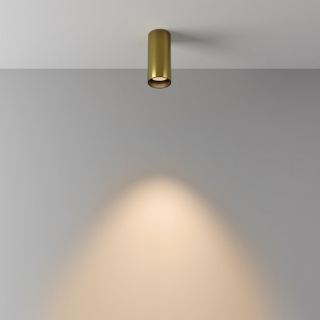 Lampa tuba spot natynkowa Focus LED 3000K 5,2cm mosiężna Maytoni
