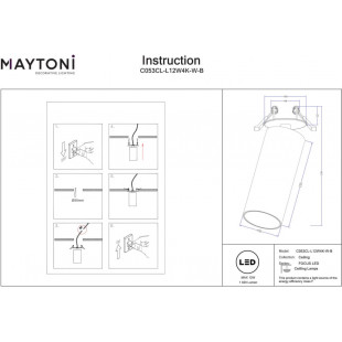 Reflektor spot podtynkowy Focus LED 4000K 5,2cm czarny Maytoni