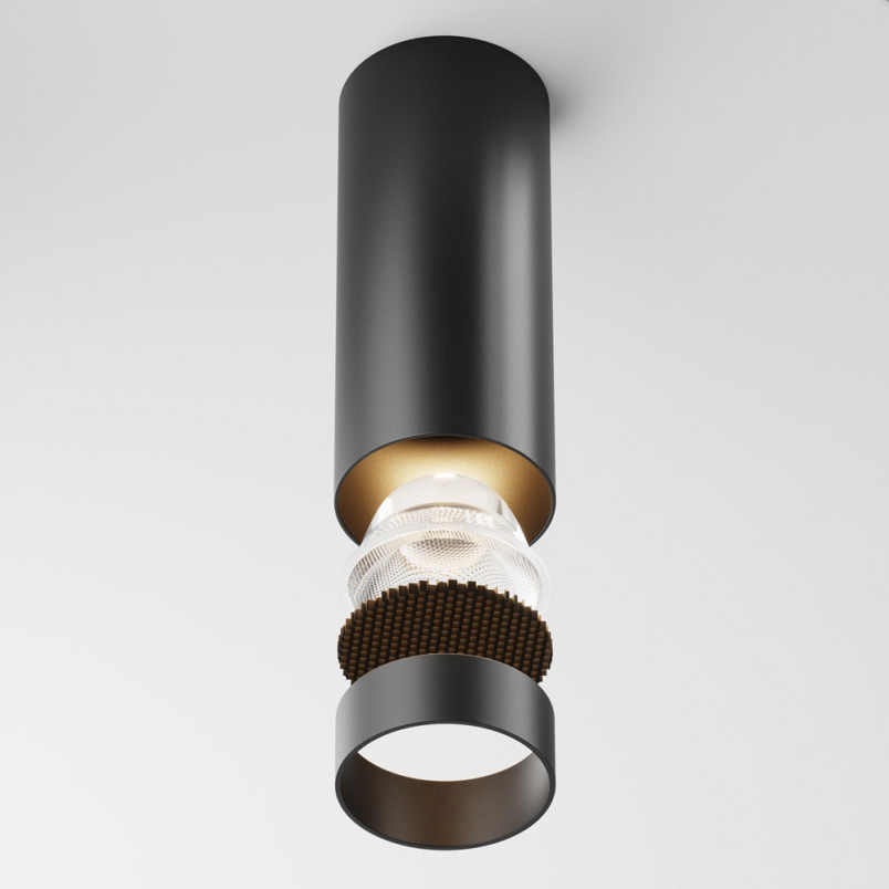 Lampa tuba spot natynkowa Focus LED 3000K 5,2cm czarna Maytoni