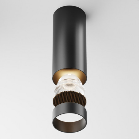 Lampa tuba spot natynkowa Focus LED 3000K 5,2cm czarna Maytoni