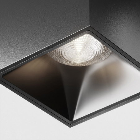 Lampa kwadratowa spot ściemniana Alfa LED 4000K 7x7cm czarna Maytoni