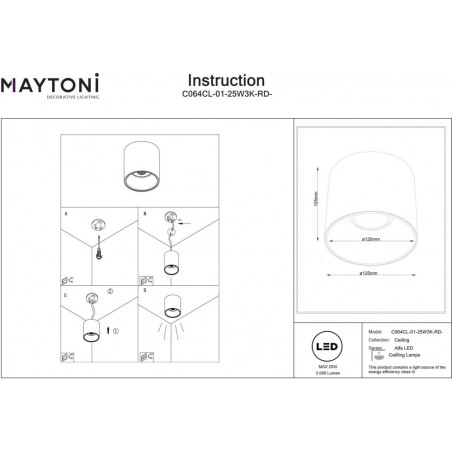 Lampa spot tuba Alfa LED 3000K 12,5cm biała Maytoni