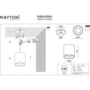 Lampa spot tuba Alfa LED 4000K 7cm biała Maytoni