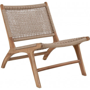 Fotel drewniany z plecionym siedziskiem Derby teak / technorattan Intesi