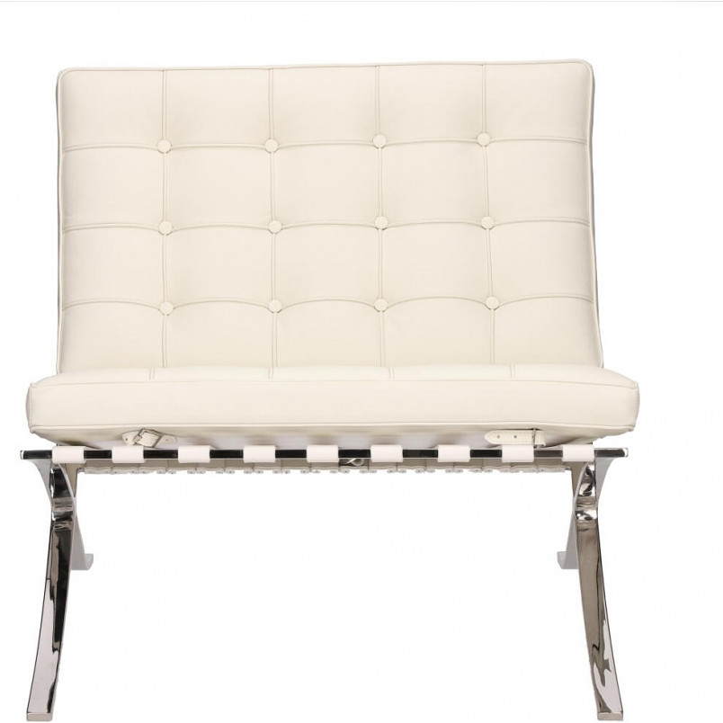 Fotel skórzany pikowany BA1 biały marki D2.Design