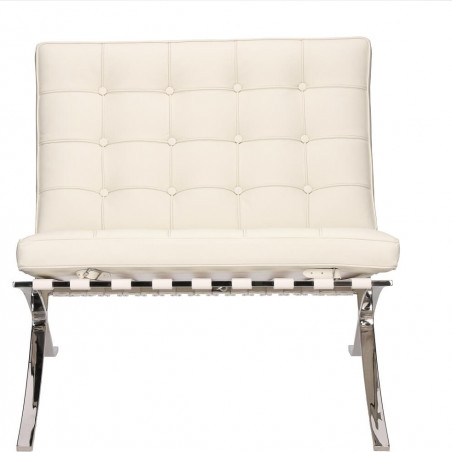 Fotel skórzany pikowany BA1 biały marki D2.Design