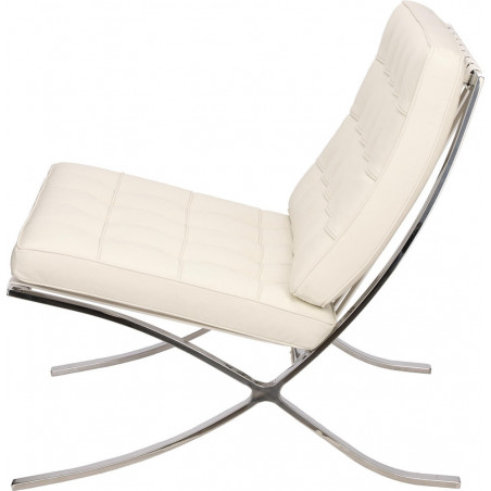 Fotel skórzany pikowany BA1 biały marki D2.Design