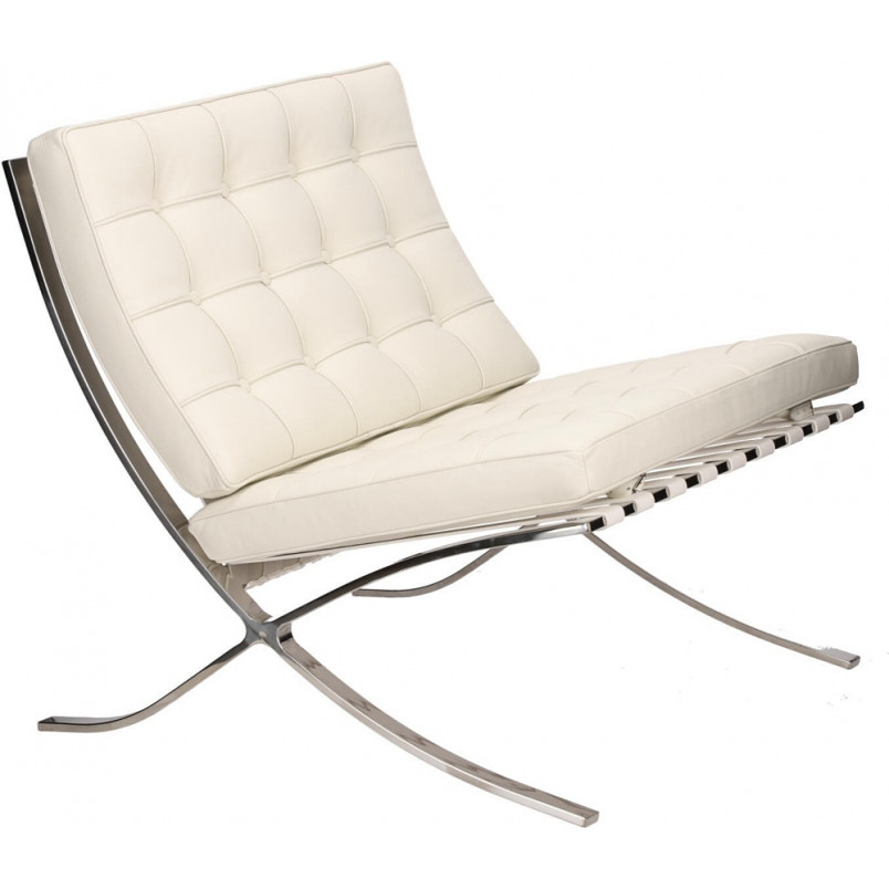 Fotel skórzany pikowany BA1 biały marki D2.Design