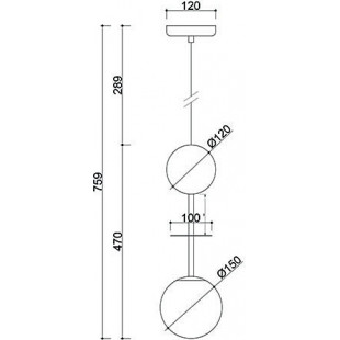 Lampa wisząca szklana kula z drewnem Oio 15cm biały / niebieski Ummo