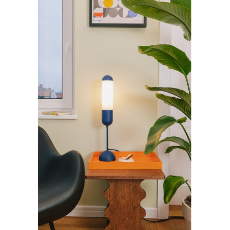 Lampa na szafkę nocną Funsui granatowo-biała Ummo