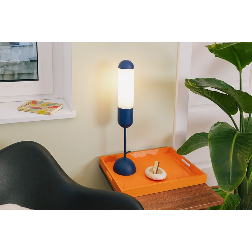 Lampa na szafkę nocną Funsui granatowo-biała Ummo