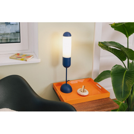 Lampa na szafkę nocną Funsui granatowo-biała Ummo