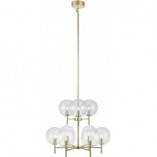 Lampa wisząca szklane kule glamour Crown 70 Przeźroczysty/Mosiądz szczotkowany marki Markslojd