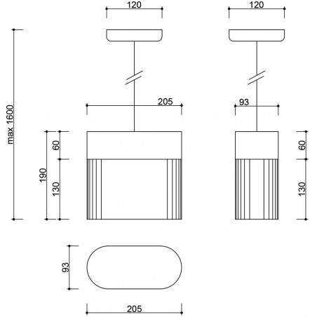 Lampa wisząca drewniana z ryflowanym kloszem Flumina 20,5cm czarna Ummo