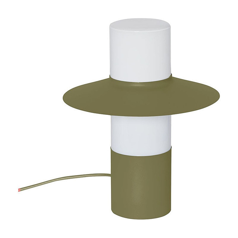 Lampa stołowa retro Caponio oliwkowa Ummo