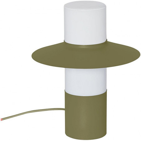 Lampa stołowa retro Caponio oliwkowa Ummo