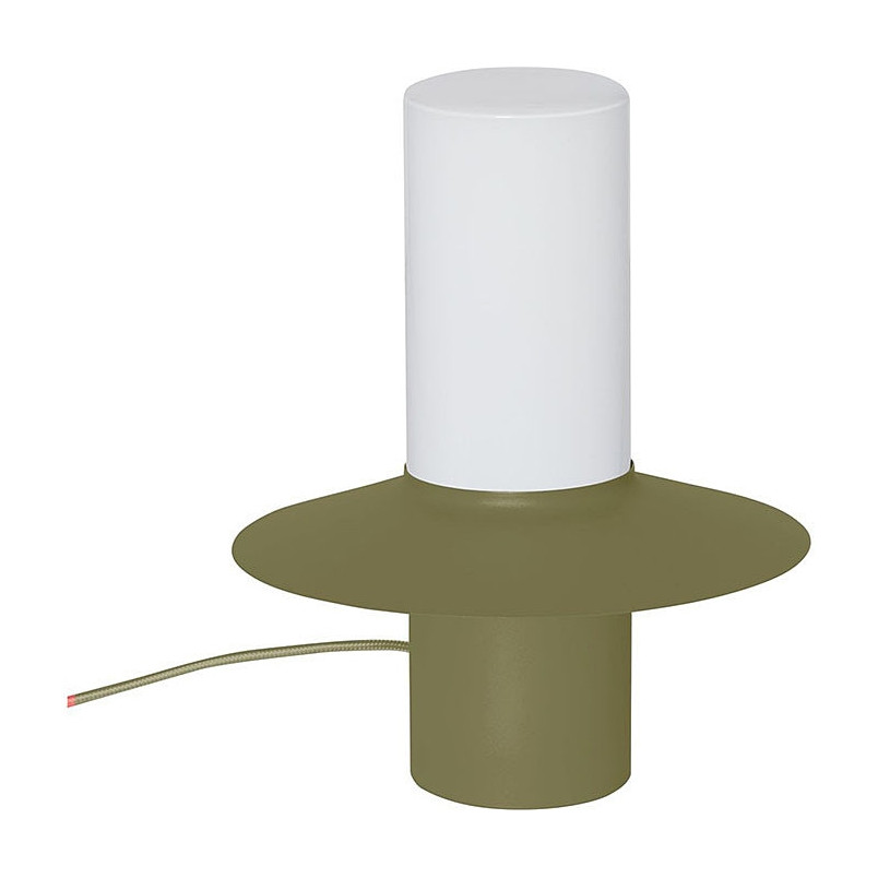 Lampa stołowa retro Caponio oliwkowa Ummo