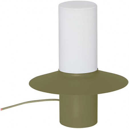 Lampa stołowa retro Caponio oliwkowa Ummo