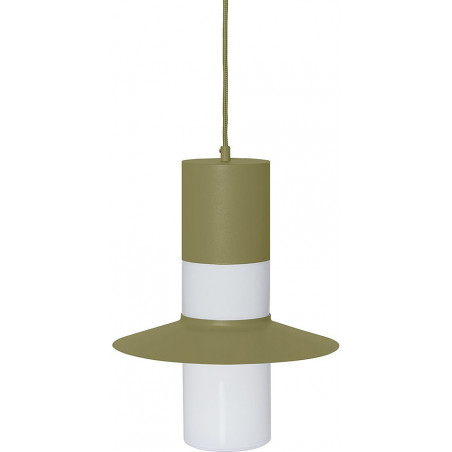 Lampa wisząca retro Caponio 28cm oliwkowa Ummo
