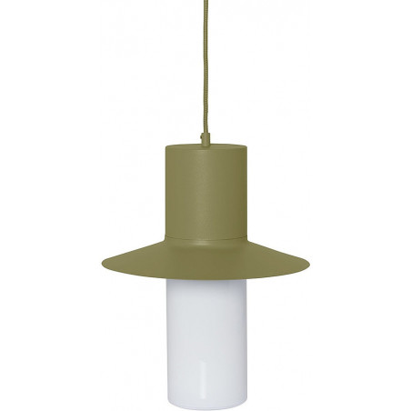 Lampa wisząca retro Caponio 28cm oliwkowa Ummo