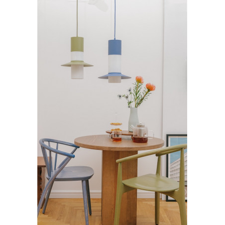 Lampa wisząca retro Caponio 28cm oliwkowa Ummo