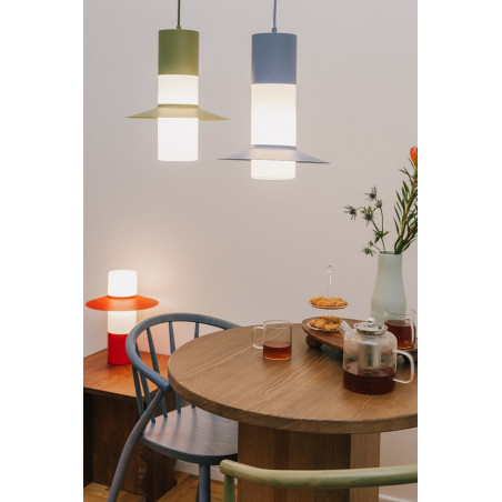 Lampa wisząca retro Caponio 28cm oliwkowa Ummo