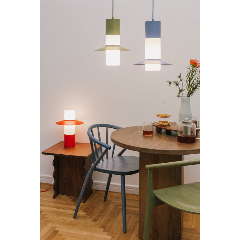 Lampa wisząca retro Caponio 28cm oliwkowa Ummo