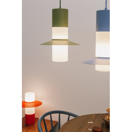 Lampa wisząca retro Caponio 28cm oliwkowa Ummo