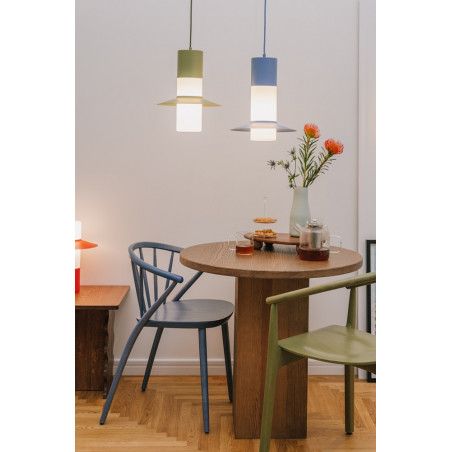 Lampa wisząca retro Caponio 28cm oliwkowa Ummo