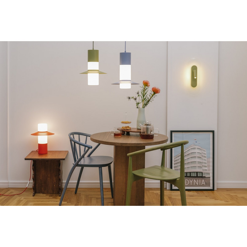 Lampa wisząca retro Caponio 28cm oliwkowa Ummo
