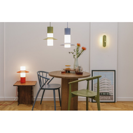 Lampa wisząca retro Caponio 28cm oliwkowa Ummo