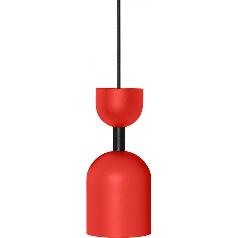 Lampa wisząca Supuru 11cm czerwono-pomarańczowa z czarną rurką Ummo
