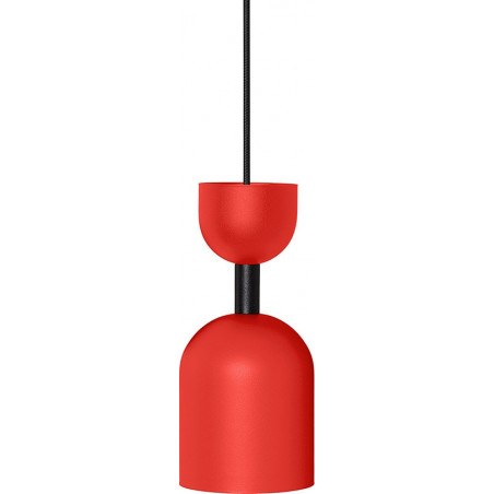 Lampa wisząca Supuru 11cm czerwono-pomarańczowa z czarną rurką Ummo