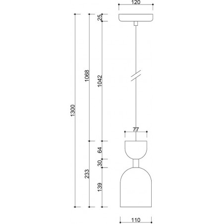 Lampa wisząca Supuru 11cm czerwono-pomarańczowa z czarną rurką Ummo